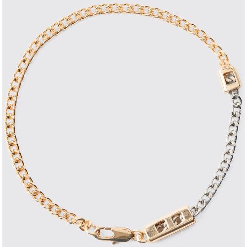 Fastening Detail Metal Bracelet In Gold - Boohooman - Modalova
