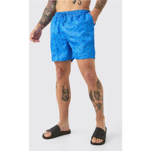 Short de bain mi-long à imprimé tortue - L - Boohooman - Modalova