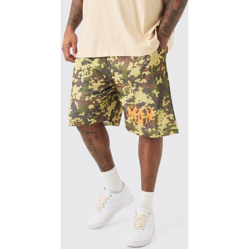 Grande taille - Short de basket en mesh imprimé camouflage - XXXL - Boohooman - Modalova