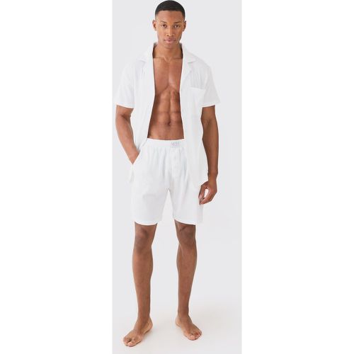 Ensemble en tissu gaufré avec chemise confort et short homme - L - Boohooman - Modalova