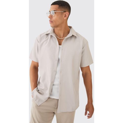 Short Sleeve Soft Twill Oversized Shirt - Boohooman - Modalova