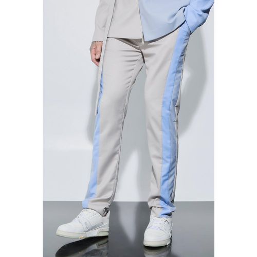 Tall Skinny Fit Colour Block Panel Suit Trouser - Boohooman - Modalova
