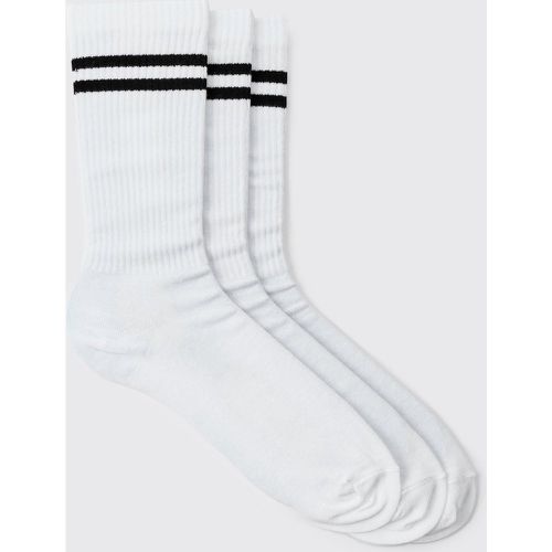 Lot de 3 paires de chaussettes rayées - ONE SIZE - Boohooman - Modalova