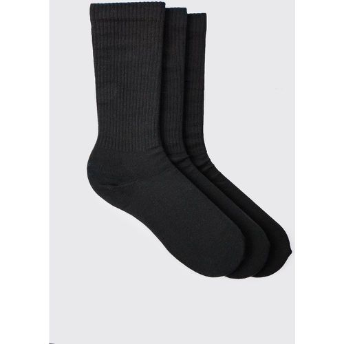 Lot de 3 paires de chaussettes de sport basiques - ONE SIZE - Boohooman - Modalova