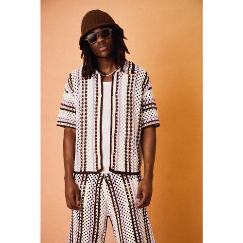 Chemise oversize rayée à coutures apparentes - S - Boohooman - Modalova