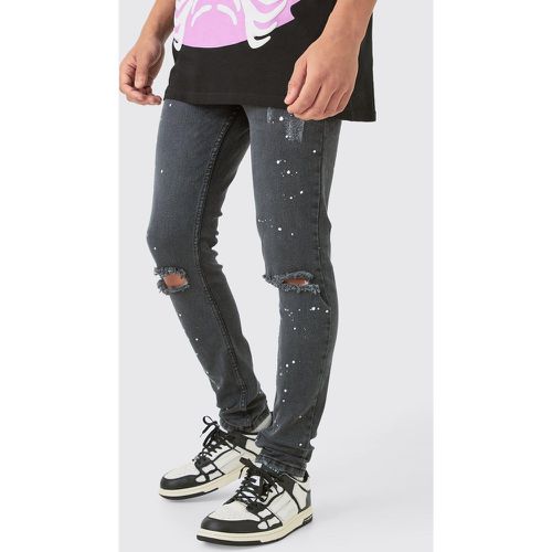 Jean skinny déchiré à taches de peinture - 28R - Boohooman - Modalova