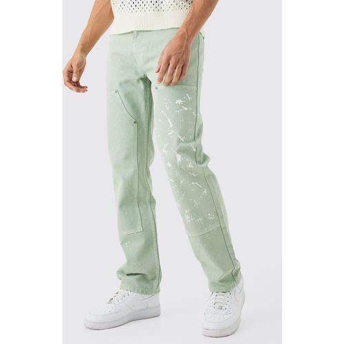 Jean large surteint à taches de peinture - 28R - Boohooman - Modalova