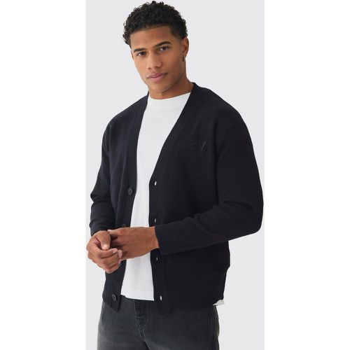 Cardigan en maille à logo - MAN - S - Boohooman - Modalova