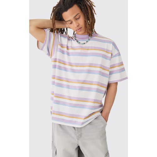 Oversized Carded Heavy Striped Ofcl T-shirt - Boohooman - Modalova