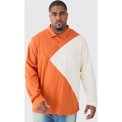 Grande taille - Polo color block à manches longues - XXXL - Boohooman - Modalova