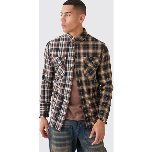 Chemise bicolore à carreaux - L - Boohooman - Modalova