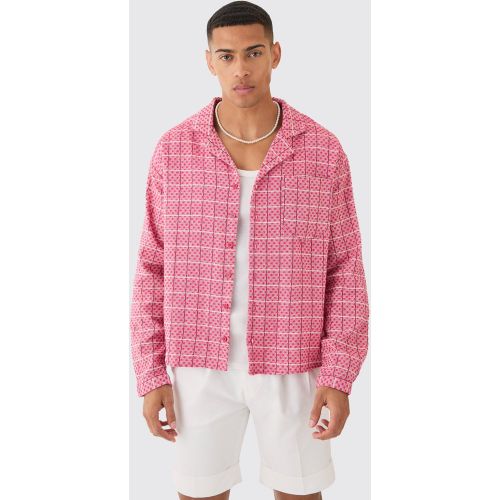 Chemise oversize texturée à carreaux - L - Boohooman - Modalova