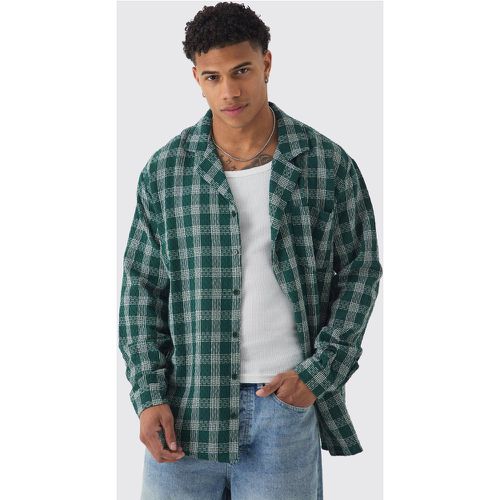 Chemise oversize texturée à carreaux - M - Boohooman - Modalova