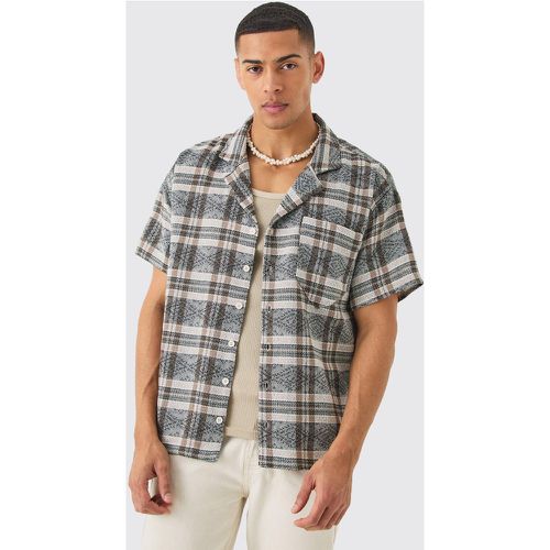 Chemise oversize texturée à carreaux - M - Boohooman - Modalova