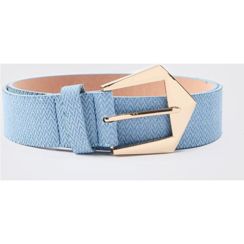 Plain Denim Belt In Blue - Boohooman - Modalova