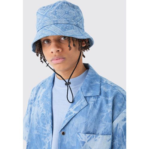 Bandana Denim Boonie Hat In Blue - Boohooman - Modalova