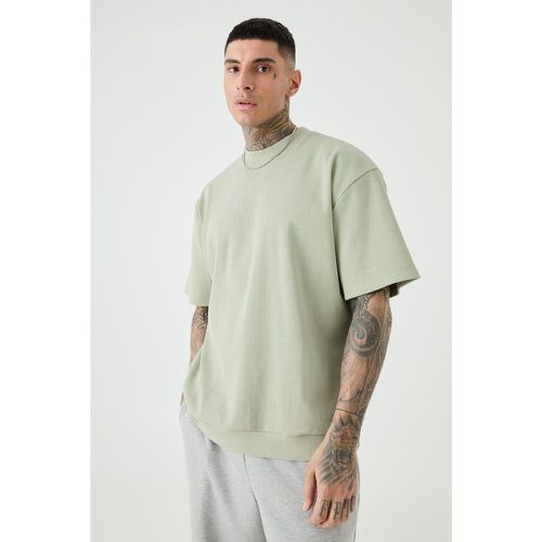 Tall - Sweat oversize côtelé à manches courtes - S - Boohooman - Modalova