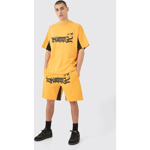 Ensemble oversize à empiècements avec t-shirt - S - Boohooman - Modalova