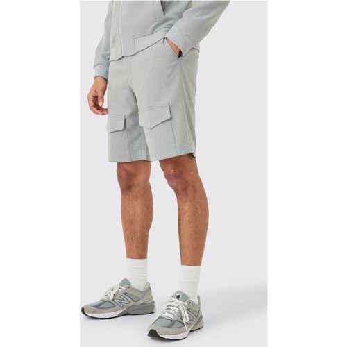 Short cargo à taille fixe et rayures - L - Boohooman - Modalova