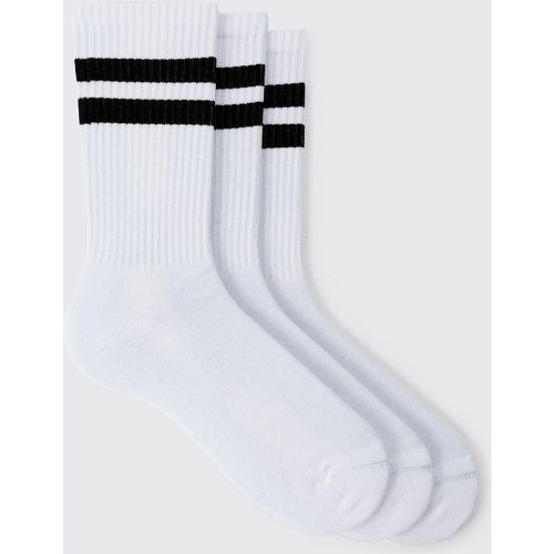 Lot de 3 paires de chaussettes rayées - ONE SIZE - Boohooman - Modalova