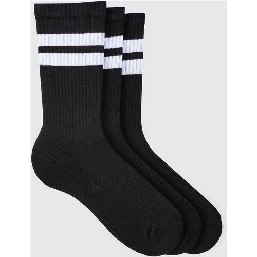 Lot de 3 paires de chaussettes rayées - ONE SIZE - Boohooman - Modalova