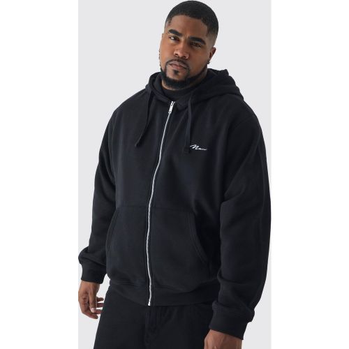 Grande taille - Sweat à capuche basique zippé - MAN homme - XXXXL - Boohooman - Modalova