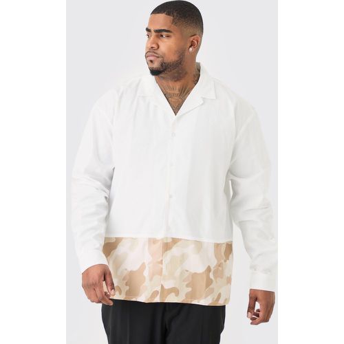 Grande taille - Chemise en popeline à manches longues et imprimé camouflage - XXXL - Boohooman - Modalova