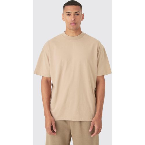 T-shirt oversize épais imprimé à col montant - S - Boohooman - Modalova