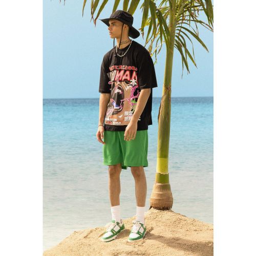 Ensemble oversize imprimé avec t-shirt et short homme - S - Boohooman - Modalova