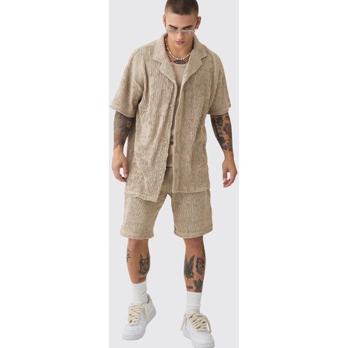 Ensemble oversize plissé avec chemise et short - S - Boohooman - Modalova