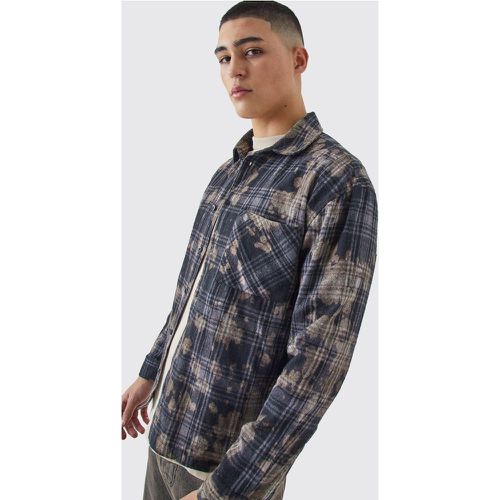 Chemise oversize délavée à carreaux - L - Boohooman - Modalova