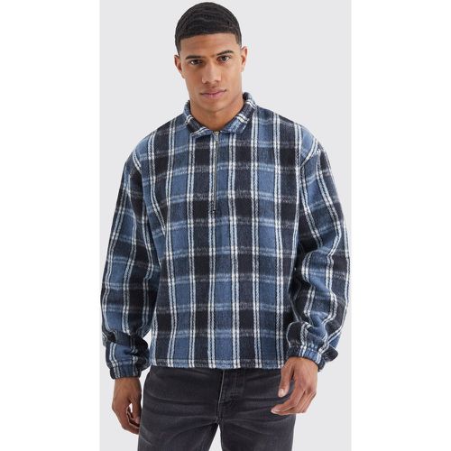 Surchemise oversize zippée à carreaux - L - Boohooman - Modalova