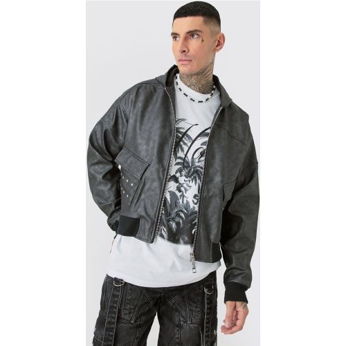 Tall - Bomber délavé homme - XL - Boohooman - Modalova