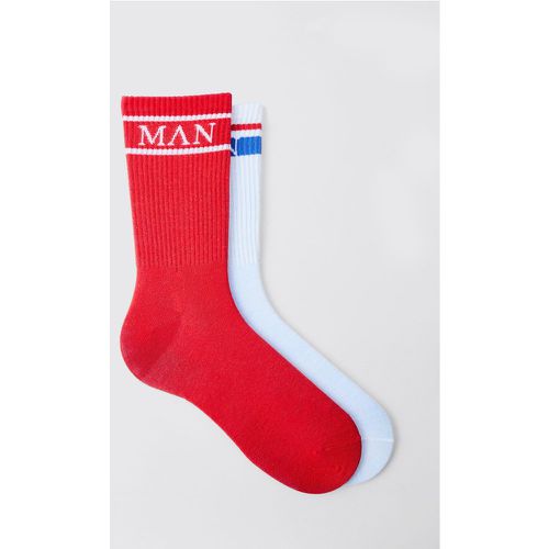 Lot de 2 paires de chaussettes rayées - MAN - ONE SIZE - Boohooman - Modalova