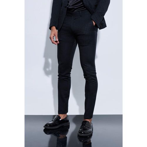 Pantalon slim à motif pied-de-poule - 28 - Boohooman - Modalova