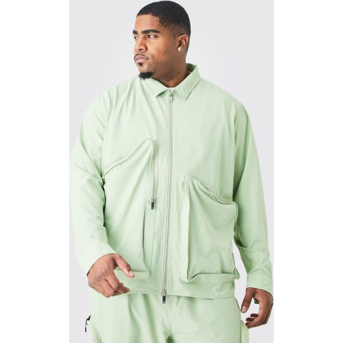 Grande taille - Veste Harrington technique asymétrique homme - XXXL - Boohooman - Modalova