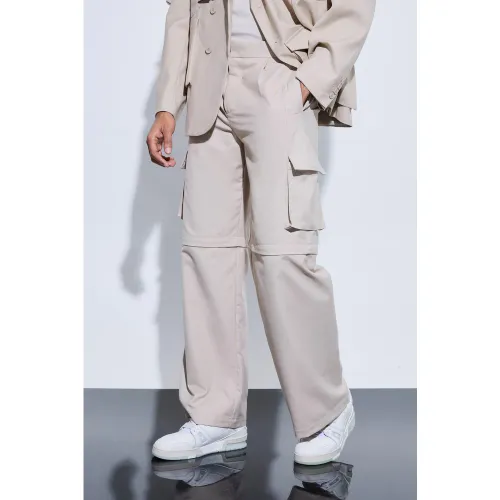 Pantalon cargo zippé habillé - 32 - Boohooman - Modalova