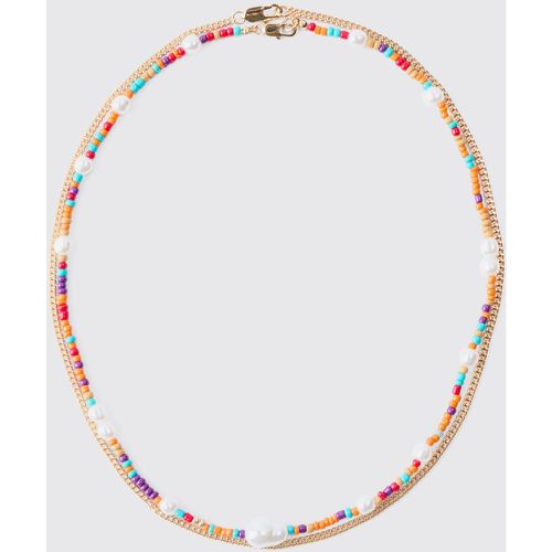 Collier en chaîne et perle - ONE SIZE - Boohooman - Modalova