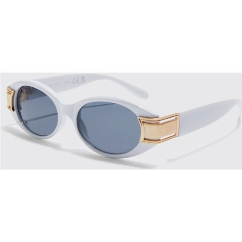 Oval Temple Detail Sunglasses - ONE SIZE - Boohooman - Modalova