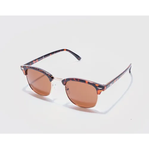 Lunettes de soleil rétro écaille de tortue - ONE SIZE - Boohooman - Modalova