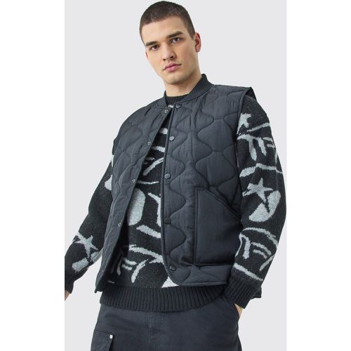 Tall Onion Quilted Gilet In Black - Boohooman - Modalova