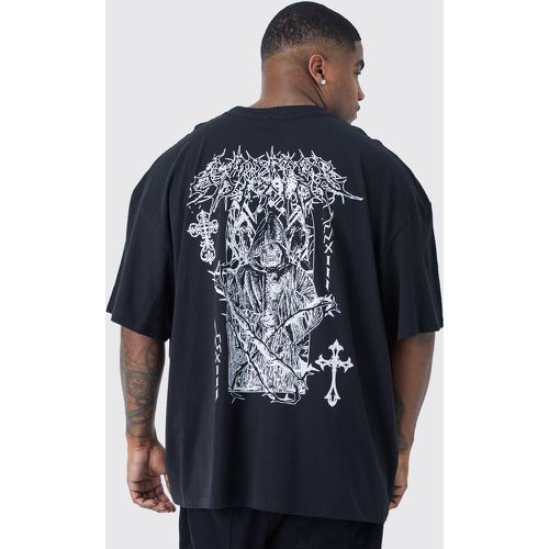 Grande taille - T-shirt oversize imprimé gothique - - XXXL - Boohooman - Modalova