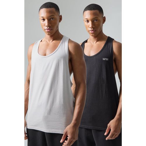 Lot de 2 débardeurs de sport - MAN Active - S - Boohooman - Modalova