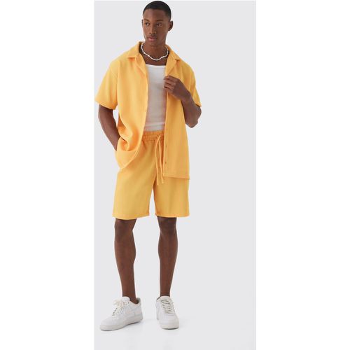 Ensemble oversize plissé avec chemise et short - S - Boohooman - Modalova