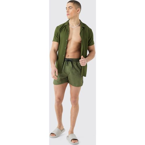 Ensemble avec chemise à manches courtes et short de bain - S - Boohooman - Modalova