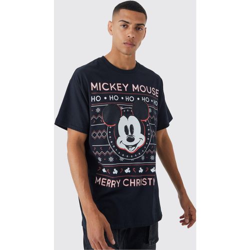T-shirt de Noël oversize à imprimé Mickey - Boohooman - Modalova
