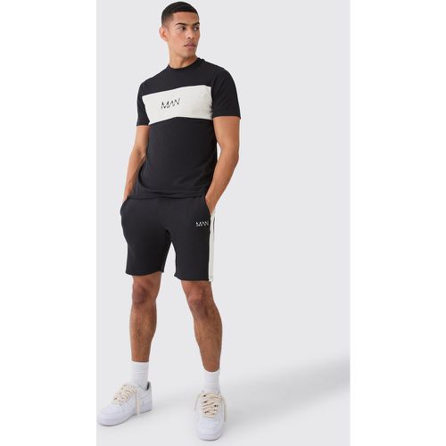 Ensemble color block avec t-shirt - MAN - M - Boohooman - Modalova