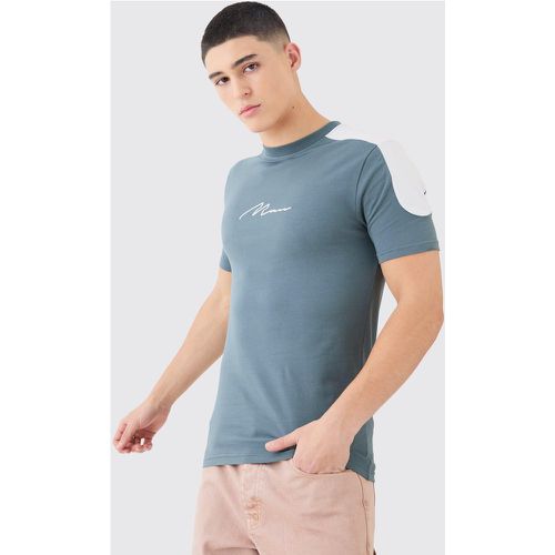 T-shirt moulant color block - MAN - M - Boohooman - Modalova