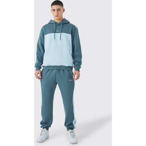 Survêtement à capuche color block - MAN - S - Boohooman - Modalova