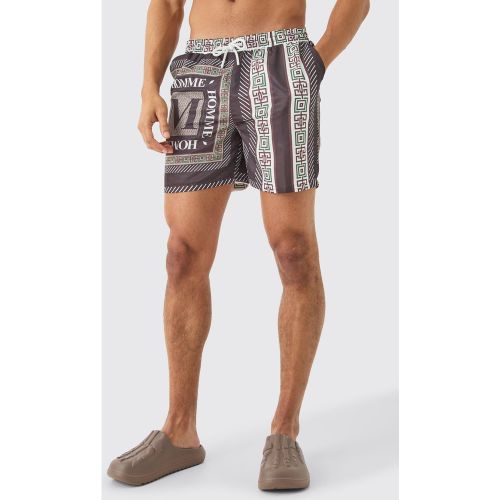 Short de bain mi-long imprimé - M - Boohooman - Modalova